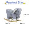 Baby Rocker Chair, Elephant Shape Baby Rocking Horse with Music Sound, Stuffed Plush Ride-on Rocking Horse, Rocking Horse for Toddlers 1-3, with Wooden Base, Ergonomic Handle (Grey) view 2