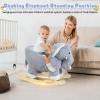 Baby Rocker Chair, Elephant Shape Baby Rocking Horse with Music Sound, Stuffed Plush Ride-on Rocking Horse, Rocking Horse for Toddlers 1-3, with Wooden Base, Ergonomic Handle (Grey) view 3