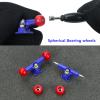 DisplayMore 19PCS Fingerboard Skateboard Bearing Wheels Tool Set, Blue Trucks & Red Spherical Fingerboard Bearing Wheels & Nuts & Screw & Screwdriver view 3