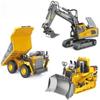 ADTHLIER Remote Control Excavator (11-Channel), Dump Truck, Bulldozer(9-Channel), 2.4GHz Remote Control Construction Vehicles, Metal Construction, with Cool Lights and Sound Effects, 3-Pack view 1