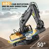 ADTHLIER Remote Control Excavator (11-Channel), Dump Truck, Bulldozer(9-Channel), 2.4GHz Remote Control Construction Vehicles, Metal Construction, with Cool Lights and Sound Effects, 3-Pack view 3