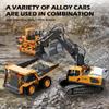 ADTHLIER Remote Control Excavator (11-Channel), Dump Truck, Bulldozer(9-Channel), 2.4GHz Remote Control Construction Vehicles, Metal Construction, with Cool Lights and Sound Effects, 3-Pack view 4