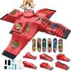 6-in-1 Modular Finger Skateboard Park Ramp Kit, Finger Skateboard Park, Mini Finger Board Skate Training for Fast Tricks & High Jumps, for Indoor Outdoor (Red) view 1