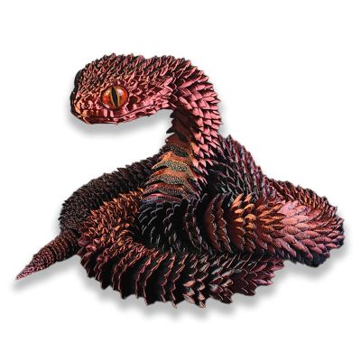 3D Printed Snake Toys, Flexible 3D Printed Animal, Fidget ADHDs Snake Toys, Perfect Desk Pet for Animal Collectors, Halloween Decor, Christmas Toy 2025 Red Black 24in