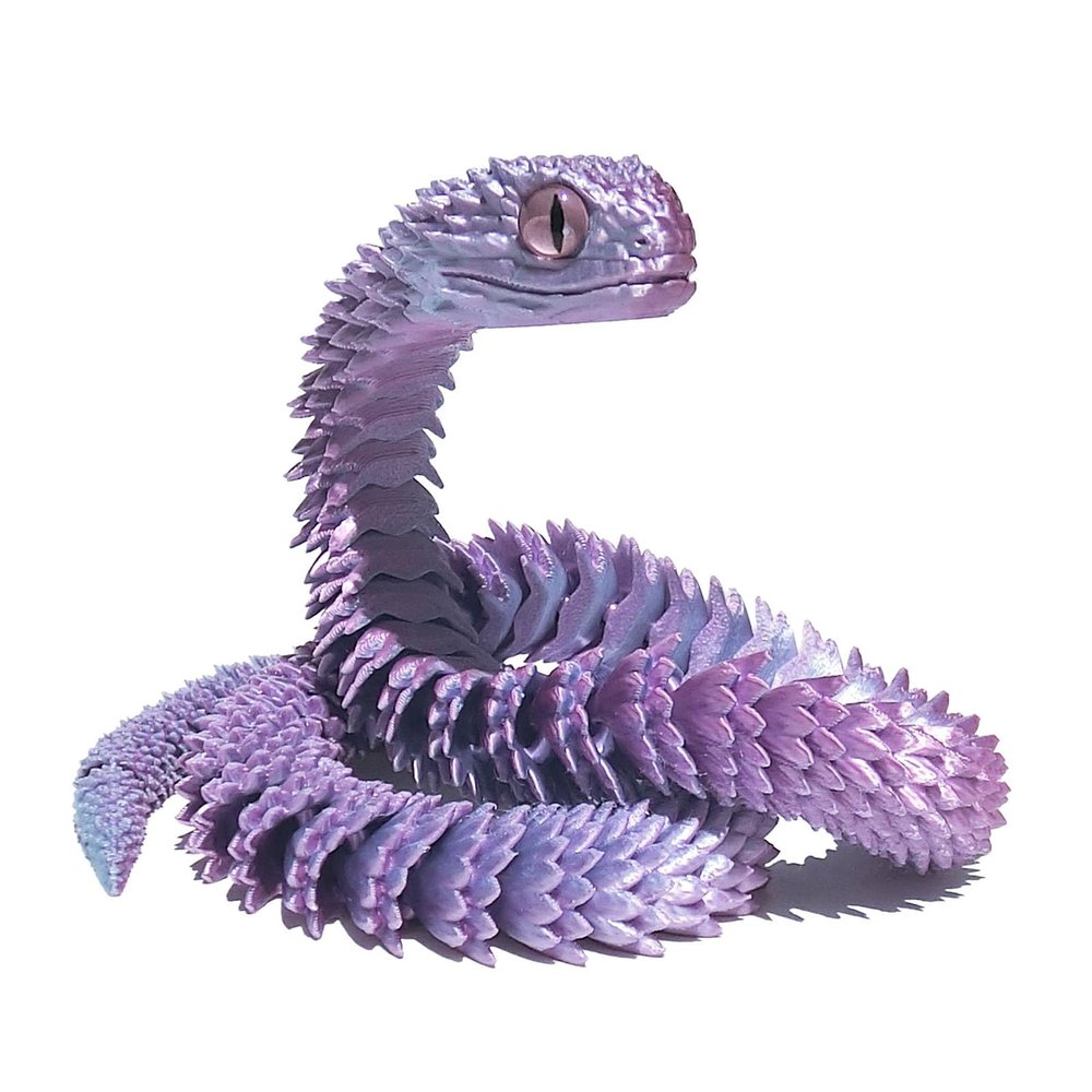 3D Printed Snake Toys, Flexible 3D Printed Animal, Fidget ADHDs Snake Toys, Perfect Desk Pet for Animal Collectors, Halloween Decor, Christmas Toy 2025 Light Purple 24in