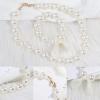 XIANGMUN Fashion Pearl Jewelry Set for Simulated Bead Necklace Bracelet Little Girl's Birthday Party view 2