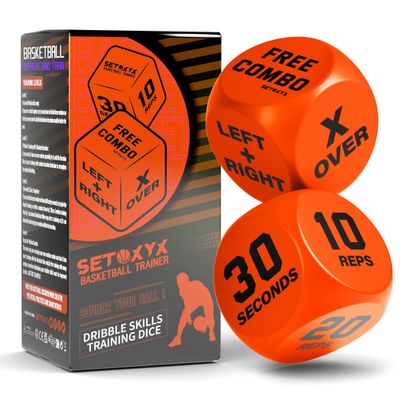 Basketball Dribble Skills Dice Set - Training Equipment - Basketball Gift for Boys.Dribble Skills Training for Beginner and Party Favors
