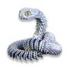 3D Printed Snake Toys, Flexible 3D Printed Animal, Fidget ADHDs Snake Toys, Perfect Desk Pet for Animal Collectors, Halloween Decor, Christmas Toy 2025 Silver 24in view 1