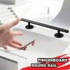 Colaxi Professional Fingerboard Round Rail for Training, Mini Skateboard Rail Obstacle with Stable Base, Aluminum Alloy Fingerboard Deck Toy, Skatepark Accessory for Fingerboard Players, 20cm Black view 2