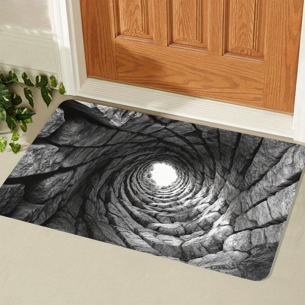 3D Hole Rug - Dog Gets Scaredof 3D Carpet, Rug That Looks Like a Hole, Optical Illusion Rugs for Pranks, as Test & Game with Your Cat or Dog Slip-Resistant Quick-Drying