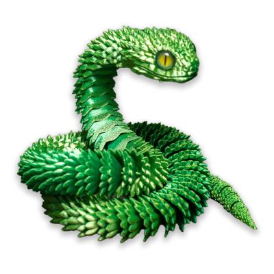 3D Printed Snake Toys, Flexible 3D Printed Animal, Fidget ADHDs Snake Toys, Perfect Desk Pet for Animal Collectors, Halloween Decor, Christmas Toy 2025 Green 18in