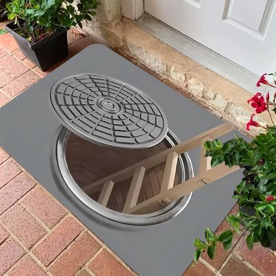 3D Hole Rug - Dog Gets Scaredof 3D Carpet, Rug That Looks Like a Hole, Optical Illusion Rugs for Pranks, as Test & Game with Your Cat or Dog Slip-Resistant Quick-Drying
