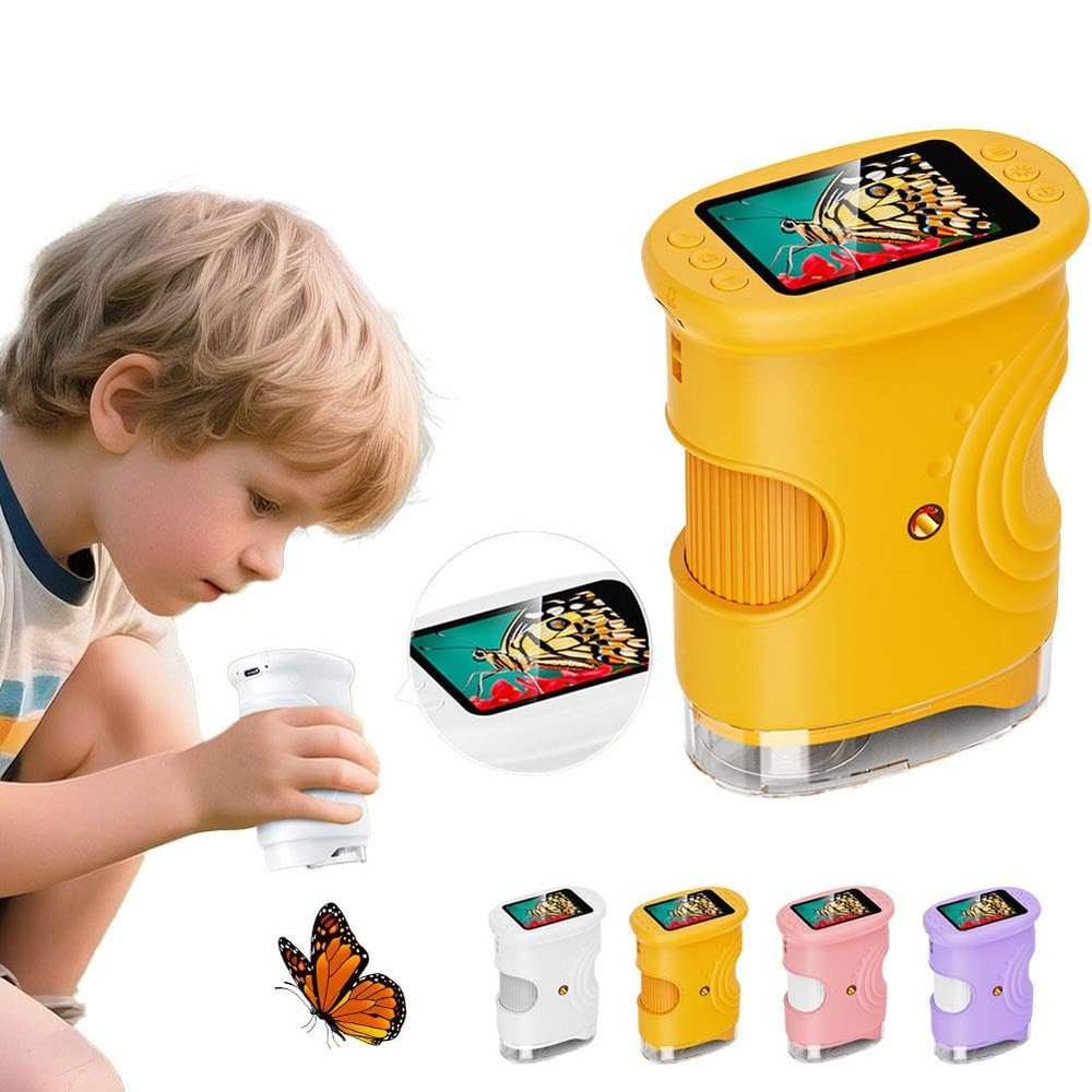 1000X Handheld Digital Microscope for Kids, 2026 Upgraded Portable Mini Pocket Microscope, Digital Magnifying Glass Scope Science Kits for Home School Lab, Birthday Gifts for 3 to 12 Years Old Kid