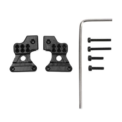 2pcs Metal Aluminum Alloy Rear Shock Tower for Axial SCX24 1/24 RC Car Upgrades Parts (Black)