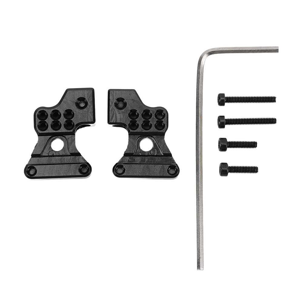 2pcs Metal Aluminum Alloy Rear Shock Tower for Axial SCX24 1/24 RC Car Upgrades Parts (Black)