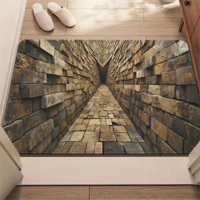 3D Hole Rug - Dog Gets Scaredof 3D Carpet, Rug That Looks Like a Hole, Optical Illusion Rugs for Pranks, as Test & Game with Your Cat or Dog Slip-Resistant Quick-Drying
