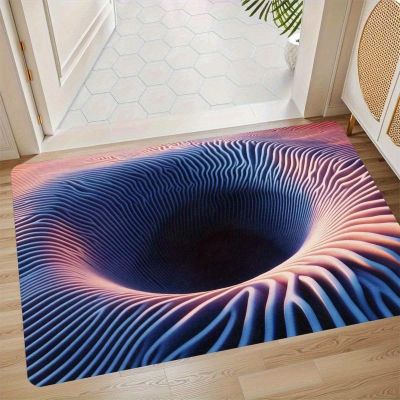 3D Hole Rug - Dog Gets Scaredof 3D Carpet, Rug That Looks Like a Hole, Optical Illusion Rugs for Pranks, as Test & Game with Your Cat or Dog Slip-Resistant Quick-Drying