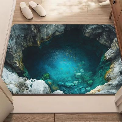 3D Hole Rug - Dog Gets Scaredof 3D Carpet, Rug That Looks Like a Hole, Optical Illusion Rugs for Pranks, as Test & Game with Your Cat or Dog Slip-Resistant Quick-Drying
