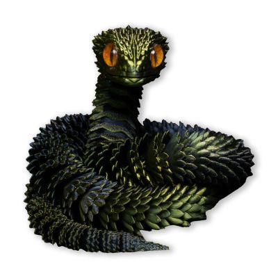 3D Printed Snake Toys, Flexible 3D Printed Animal, Fidget ADHDs Snake Toys, Perfect Desk Pet for Animal Collectors, Halloween Decor, Christmas Toy 2025 Black Golden 24in