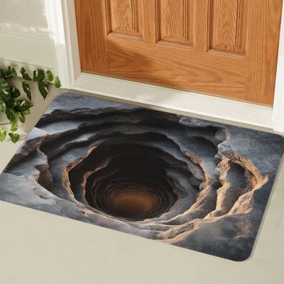 3D Hole Rug - Dog Gets Scaredof 3D Carpet, Rug That Looks Like a Hole, Optical Illusion Rugs for Pranks, as Test & Game with Your Cat or Dog Slip-Resistant Quick-Drying