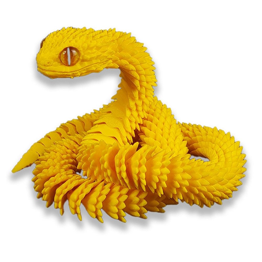 3D Printed Snake Toys, Flexible 3D Printed Animal, Fidget ADHDs Snake Toys, Perfect Desk Pet for Animal Collectors, Halloween Decor, Christmas Toy 2025 Golden 24in