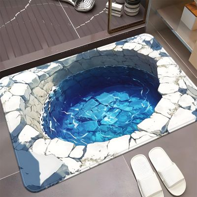 3D Hole Rug - Dog Gets Scaredof 3D Carpet, Rug That Looks Like a Hole, Optical Illusion Rugs for Pranks, as Test & Game with Your Cat or Dog Slip-Resistant Quick-Drying