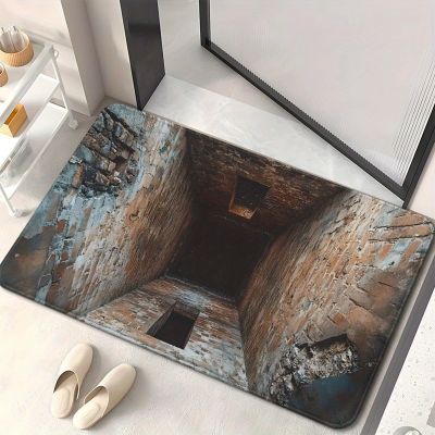 3D Hole Rug - Dog Gets Scaredof 3D Carpet, Rug That Looks Like a Hole, Optical Illusion Rugs for Pranks, as Test & Game with Your Cat or Dog Slip-Resistant Quick-Drying