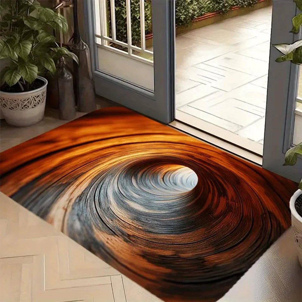 3D Hole Rug - Dog Gets Scaredof 3D Carpet, Rug That Looks Like a Hole, Optical Illusion Rugs for Pranks, as Test & Game with Your Cat or Dog Slip-Resistant Quick-Drying
