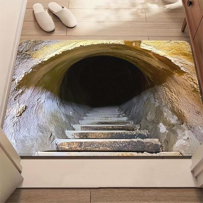 3D Hole Rug - Dog Gets Scaredof 3D Carpet, Rug That Looks Like a Hole, Optical Illusion Rugs for Pranks, as Test & Game with Your Cat or Dog Slip-Resistant Quick-Drying