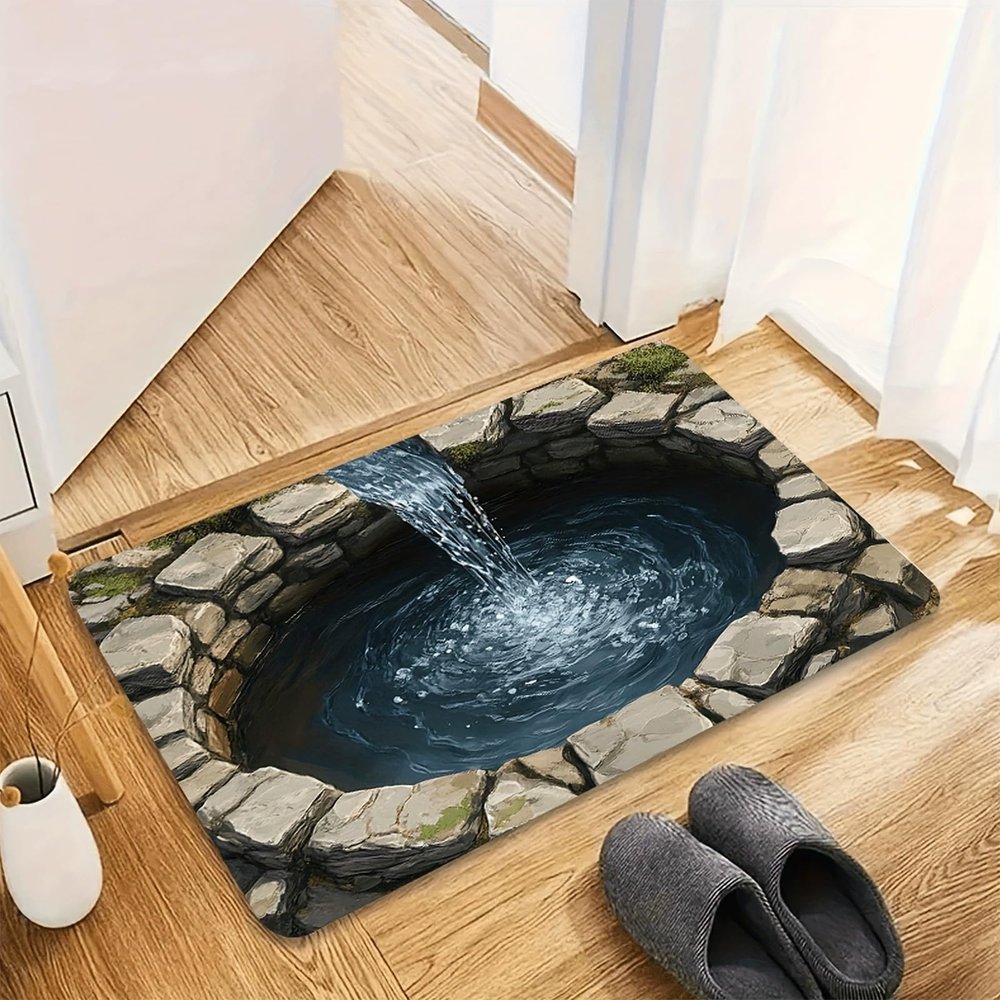 3D Hole Rug - Dog Gets Scaredof 3D Carpet, Rug That Looks Like a Hole, Optical Illusion Rugs for Pranks, as Test & Game with Your Cat or Dog Slip-Resistant Quick-Drying