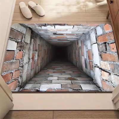 3D Hole Rug - Dog Gets Scaredof 3D Carpet, Rug That Looks Like a Hole, Optical Illusion Rugs for Pranks, as Test & Game with Your Cat or Dog Slip-Resistant Quick-Drying
