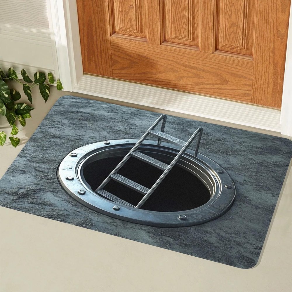 3D Hole Rug - Dog Gets Scaredof 3D Carpet, Rug That Looks Like a Hole, Optical Illusion Rugs for Pranks, as Test & Game with Your Cat or Dog Slip-Resistant Quick-Drying