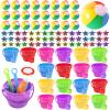 24 Set Summer Pool Party Favors End of Year Students Gift from Teacher Bulk Beach Bucket and Shovels Beach Ball Sunglasses Set Preschool Kindergarten Graduation Gifts for Kids (Scalloped) view 1