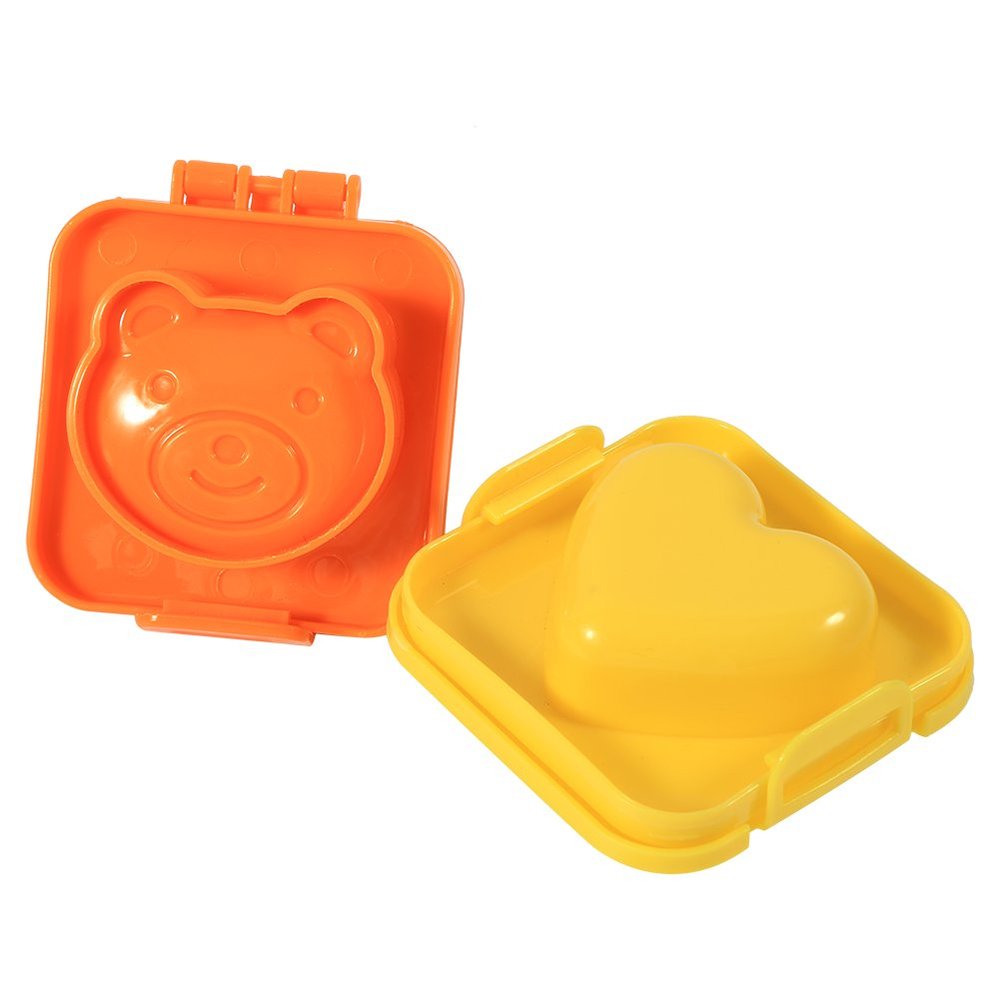 Aramox Eggs Cute Mold 6Pcs Food Grade PP Plastic Egg Shapers with Bear Fish Shapes Kitchen DIY Bento Accessories for Kids Breakfast Snack