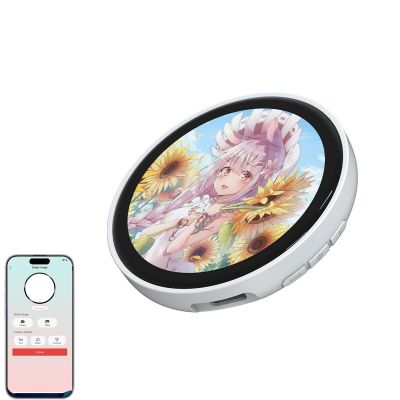 Electronic Anime Pin with HD Touchscreen - Digital Photo Pixel Display Christmas Gift, Custom Kawaii Badge for Backpacks and Conventions Photo LOGO Name Tag pins