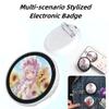 Electronic Anime Pin with HD Touchscreen - Digital Photo Pixel Display Christmas Gift, Custom Kawaii Badge for Backpacks and Conventions Photo LOGO Name Tag pins view 4