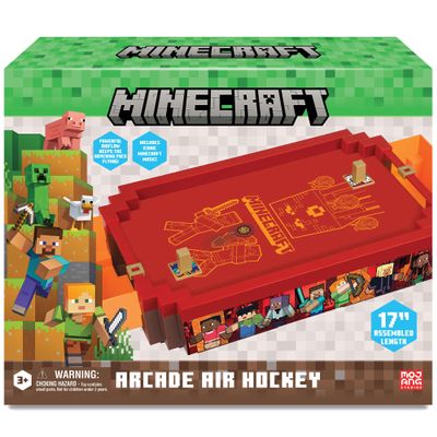 Minecraft: Arcade Air Hockey - Nether - Core Series, 17" Motorized Tabletop Game, Iconic Sounds, Licensed Collectible Toy, Adults & Kids 3+, 2 Player