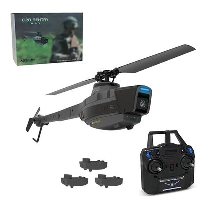 C128 Scout Drone with 1080P Camera, Military Remote Control Helicopter for Adults, 2.4G 4CH Aerial Vehicle Reconnaissance, Take Off/Landing, 6-Axis Gyro RC Aircraft Helicopter