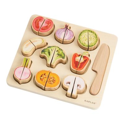 Kaplan Early Learning Wooden Slice & Match Vegetable Puzzle