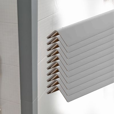 10 Pcs Water-Proof Molding PVC Corner Guards for Walls/Doors, L-Shaped Corner Protection Strips Black Gray White Beige, Peel and Stick Angle Trim(Gray,L 28 in)