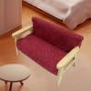 1:12 Doll House Loveseat Sofa Mini Armchair Model DIY Fitments Miniature Furniture for Furnishings Life Scene Layout Gift, Claret view 2