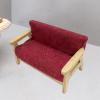 1:12 Doll House Loveseat Sofa Mini Armchair Model DIY Fitments Miniature Furniture for Furnishings Life Scene Layout Gift, Claret view 4