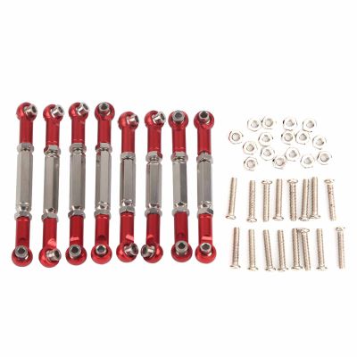 Metal Front Rear Link Rod RC Accessory, Servo Link Rod for WPL B14 C14 FY001 1/16 RC Car, 8PCS Durable Metal Link Rods with Easy Installation, Replacement Parts for WPL C14 C24 C34