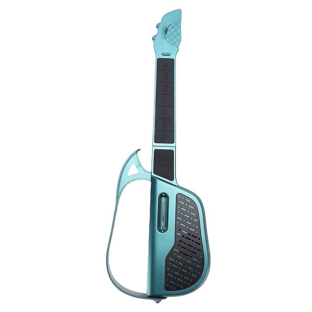 Asixxsix Stringless Auto Guitar for Kids, Smart Learning Guitar with Built in Tone Adjustment, Compact Foldable Design, Safe Plastic Material, Ideal for Young Beginners (Green)