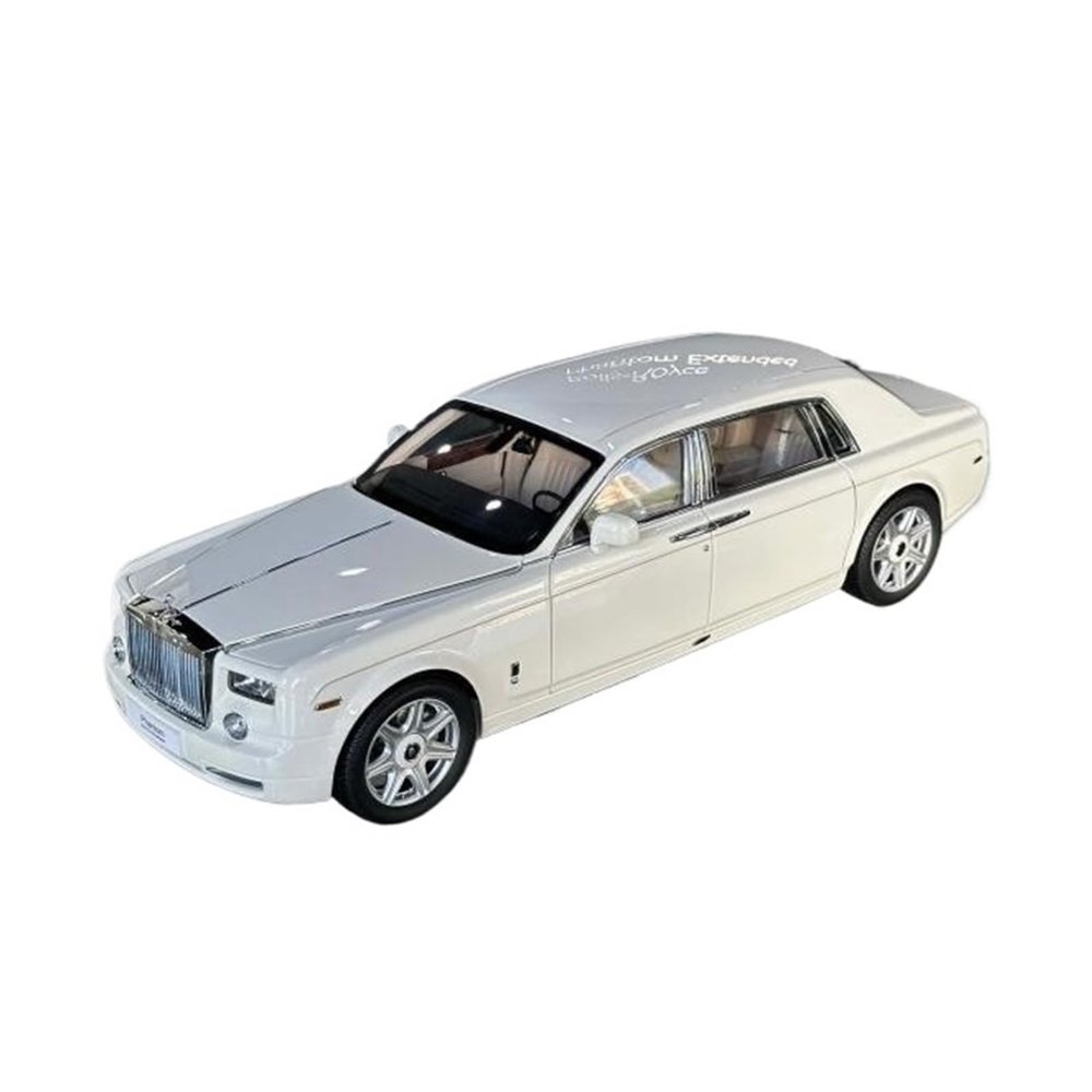 1:18 for Rolls-Royce Phantom Extended Alloy Diecast Car Model Static Ornaments Hobbyist Showcase(White)