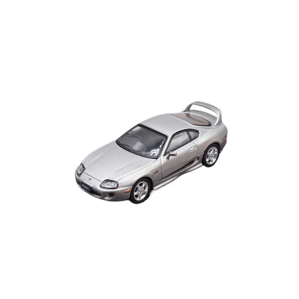 1:64 for Toyota Supra A80 Silver Metal Toy Car Small Sports Car Collectible Workspace Display