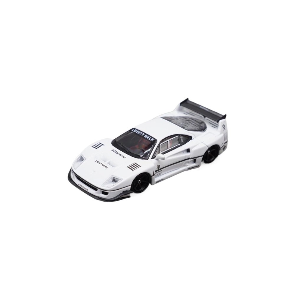 1:64 for Ferrari F40 Wide-Body Modified Alloy Display White Car Model Realistic Sports Car Model