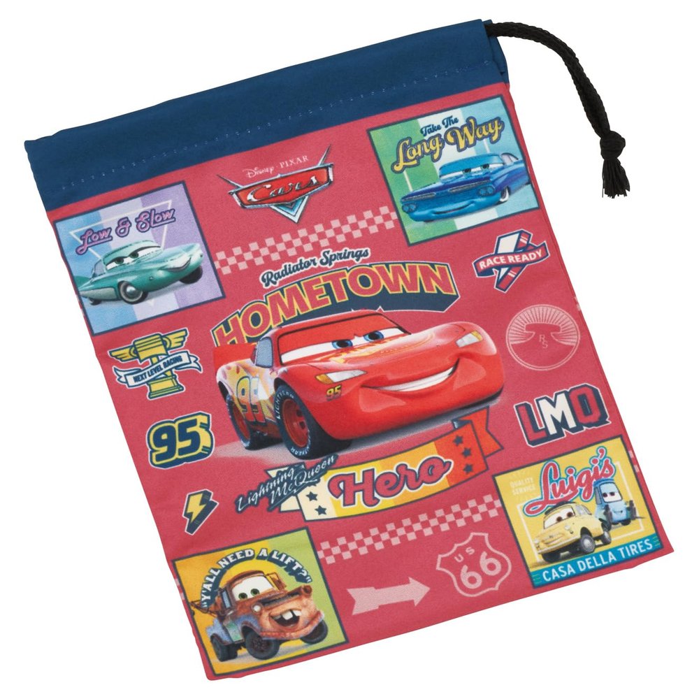 Skater KB63SN-A Children's Cup Bag, Drawstring Bag, Made in Japan, Disney Cars 26, Boys