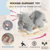 Wooden Rocking Horses Ages 1-3, Rocking Horse with Lullaby Song, Rocker Toy with Safety Belt & Footrests for Kids, Ride on Horse, Plush Rocking Animal for Christmas Birthday Gift (Grey Elephant) view 4