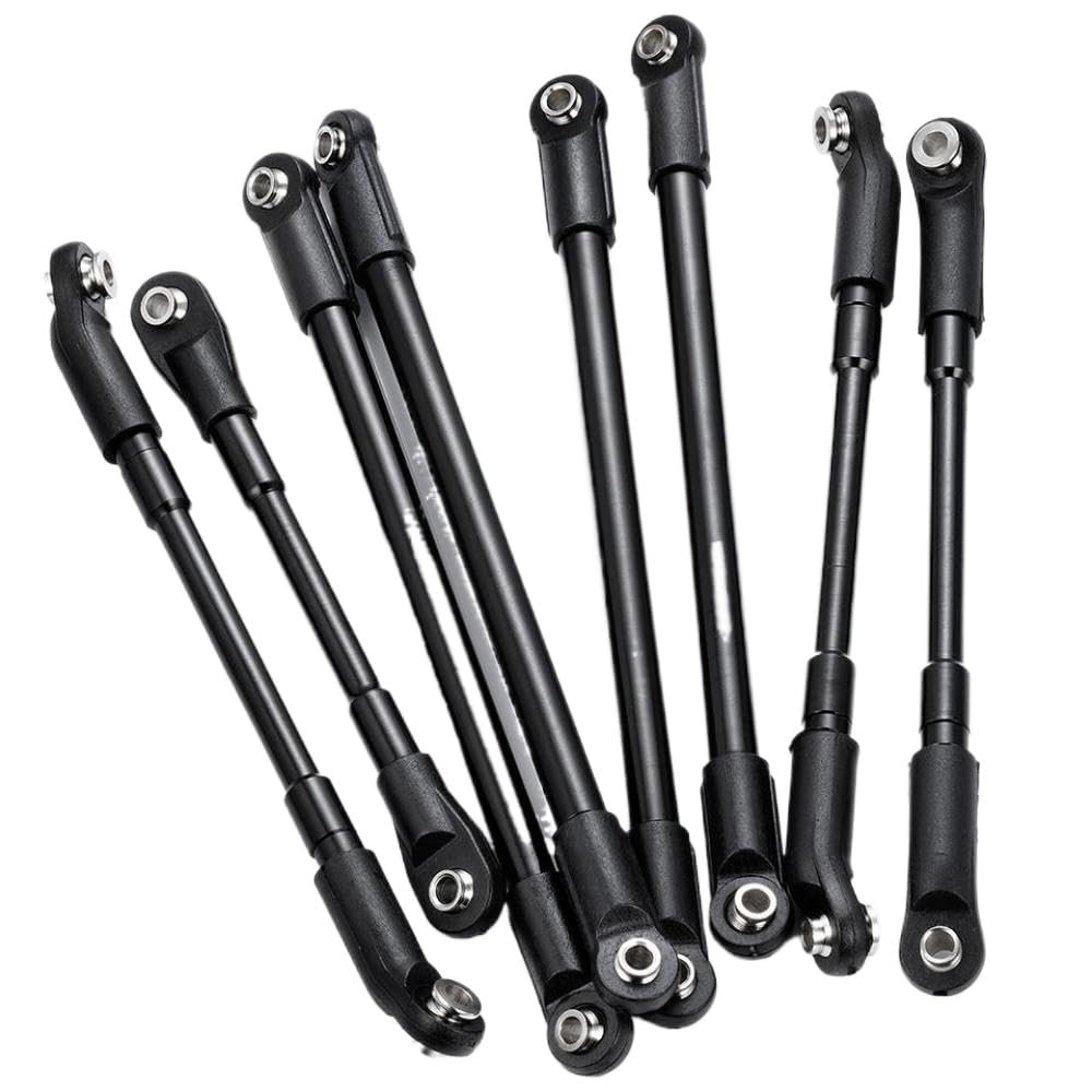 8PCS Aluminum Upper Lower Link Rod Compatible with 1 10 Scale RC Crawler Car Upgrade Parts Compatible with Various RC Vehicle Models